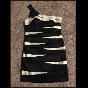 Black and White One Shoulder Dress